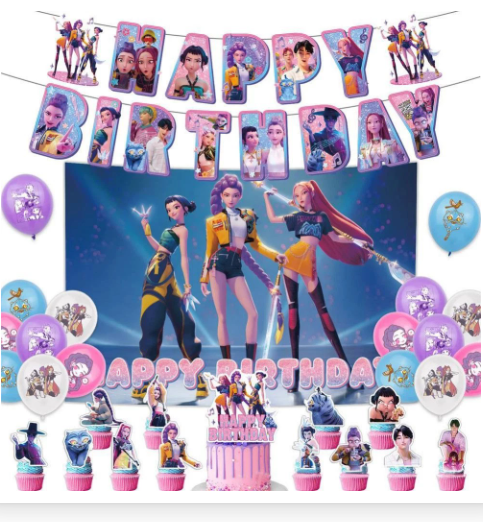 Issue with name backdrop Alice name Kpop Demon Hunters Huntrix Backdrop Party Package