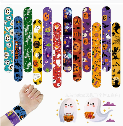 Halloween-themed slap bracelets