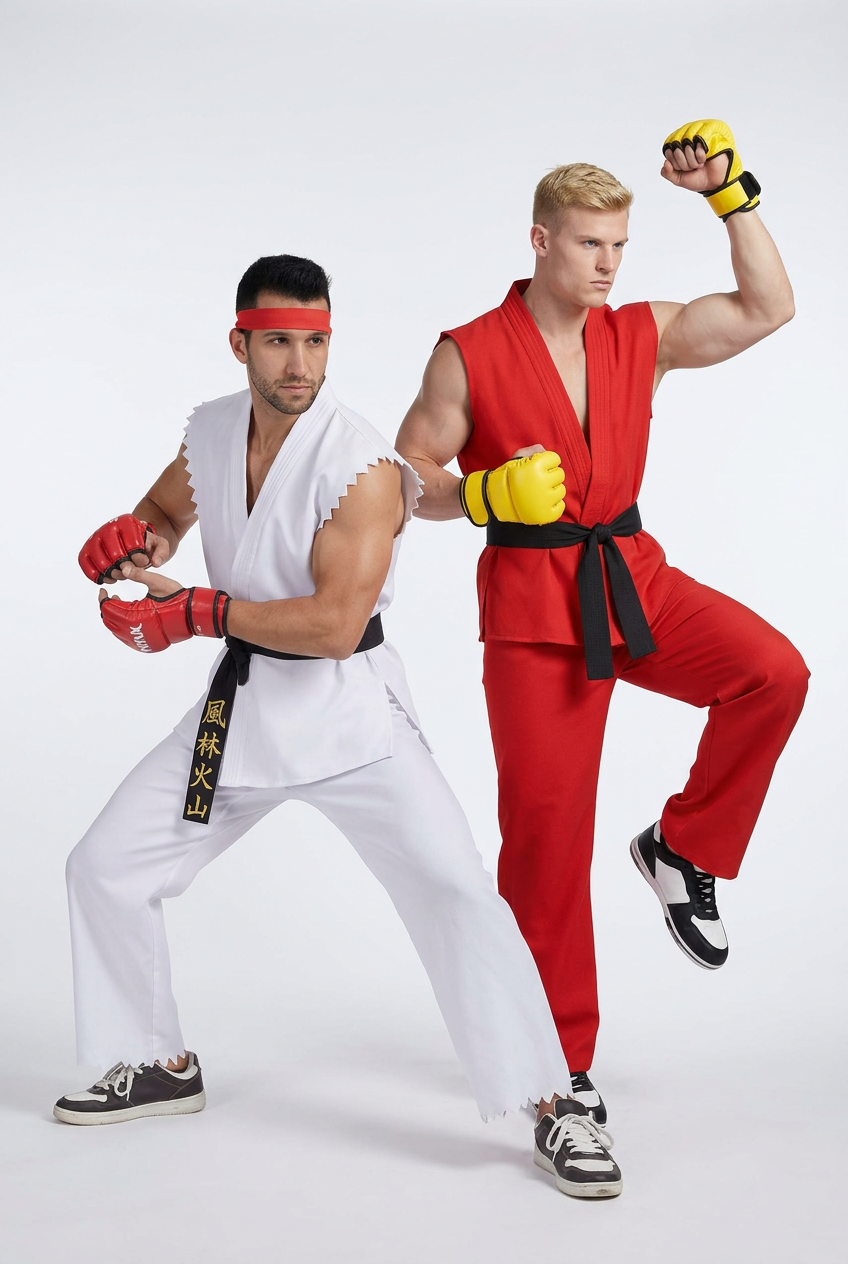 Ryu &amp; Ken-Inspired Martial Arts Cosplay Costume