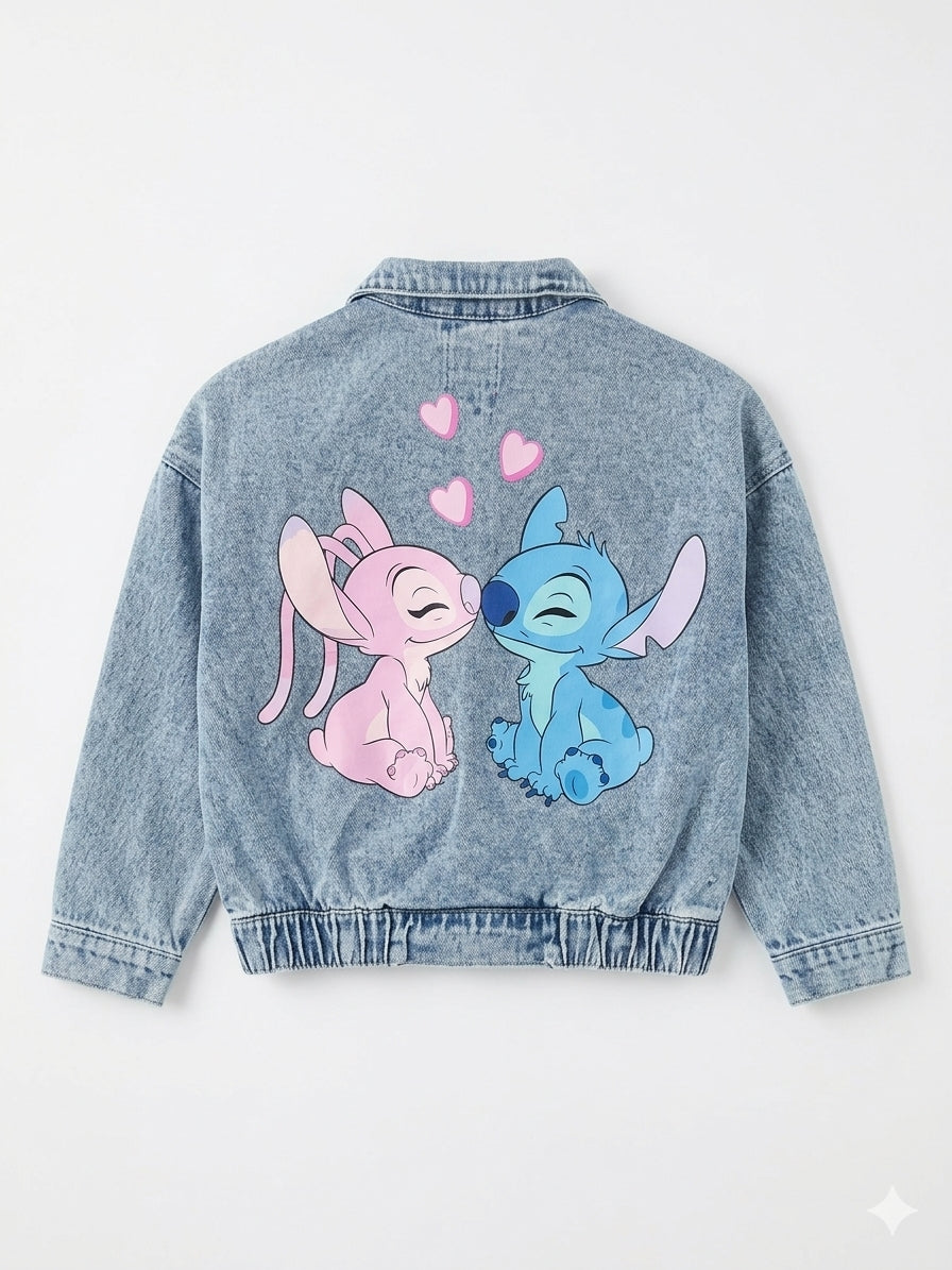 Angel and Stitch Hugging Denim Jacket 2