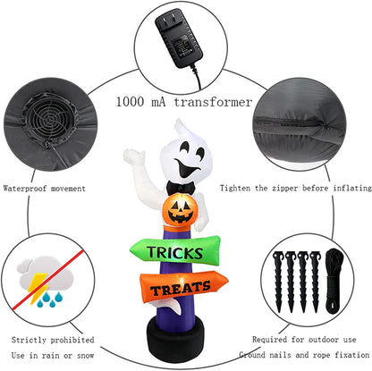 Halloween Trick or Treat 7ft Inflatable Ghost Float