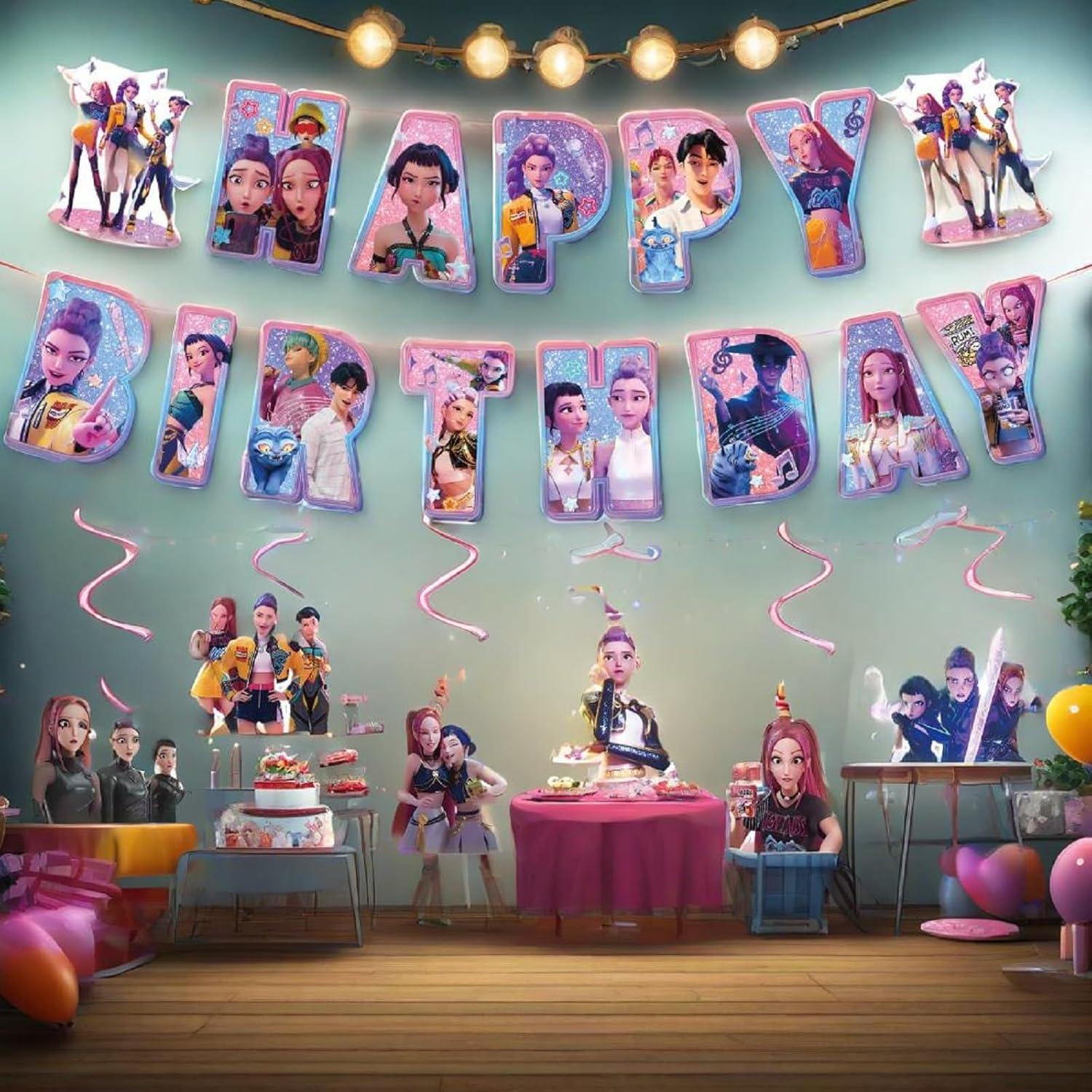 Kpop Demon Hunters Huntrix Backdrop Party Package