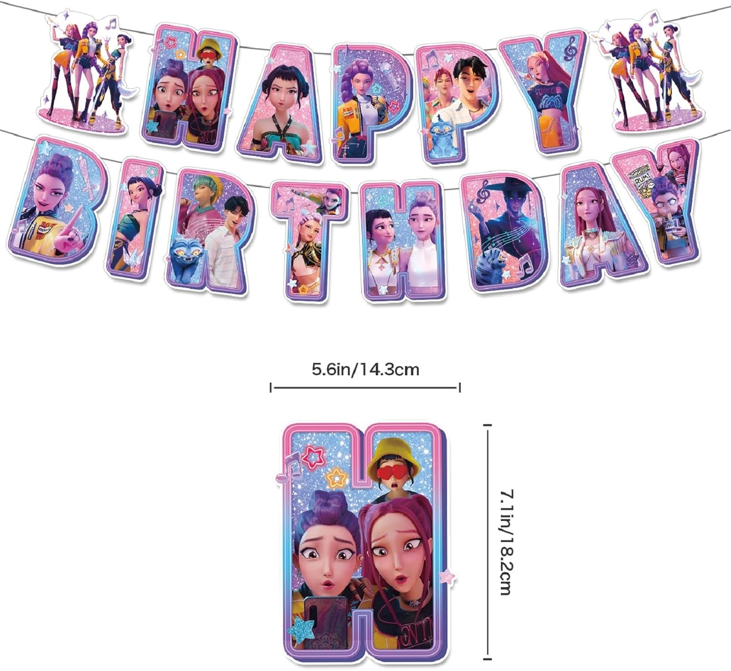 Kpop Demon Hunters Huntrix Backdrop Party Package