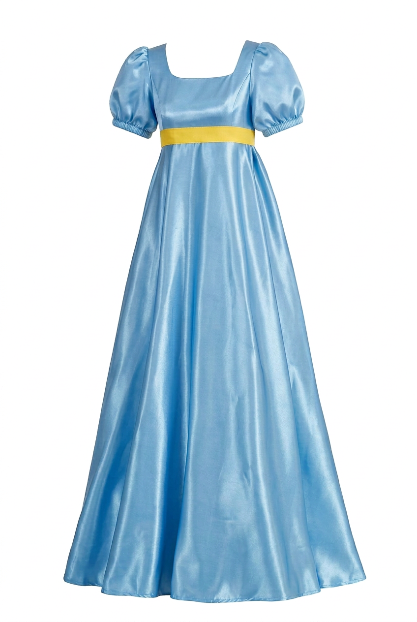 Satin Regency Vintage Dress Blue