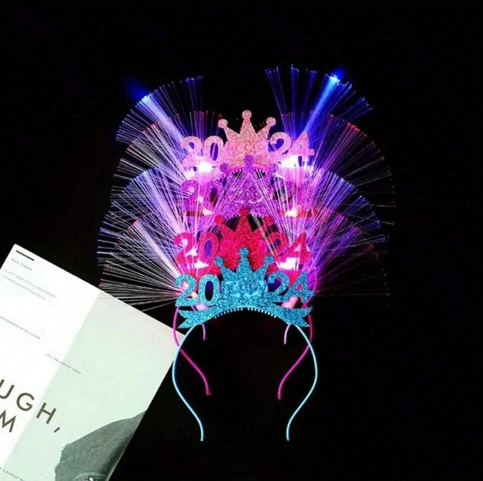 Light Up Happy New Year Headpieces 2024 New Years