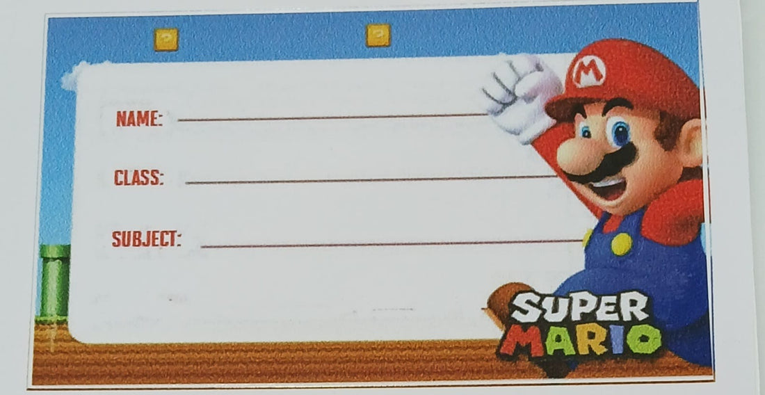 Mario jumping Book labels