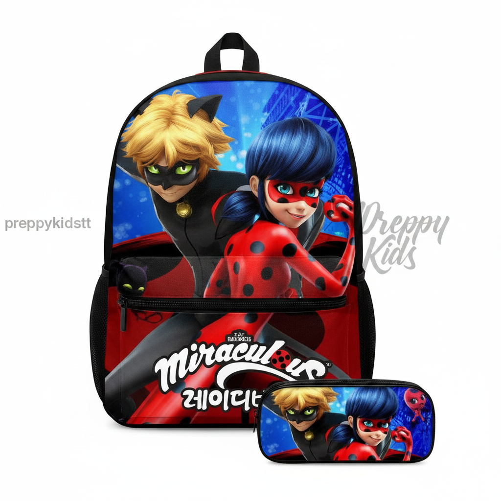 Miraculous Lady Bug Backpack and pencil case set (2PC)