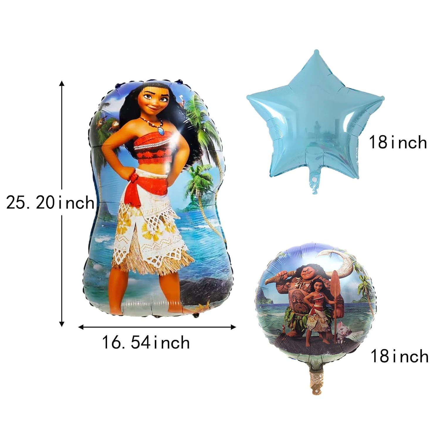 Moana 5pc foil balloon set party