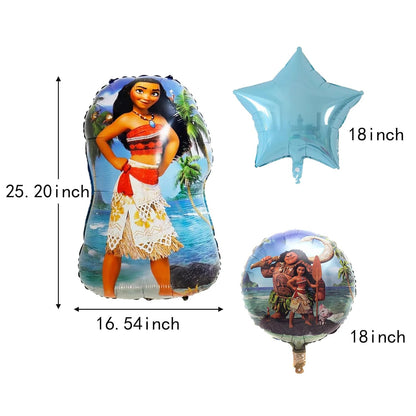 Moana 5pc foil balloon set party