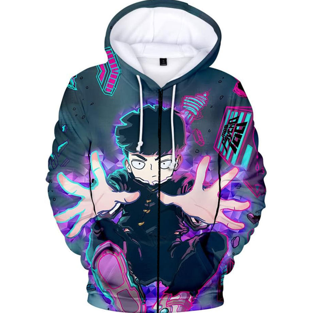 Mob Psycho Anime 3D Zipper Hoodie