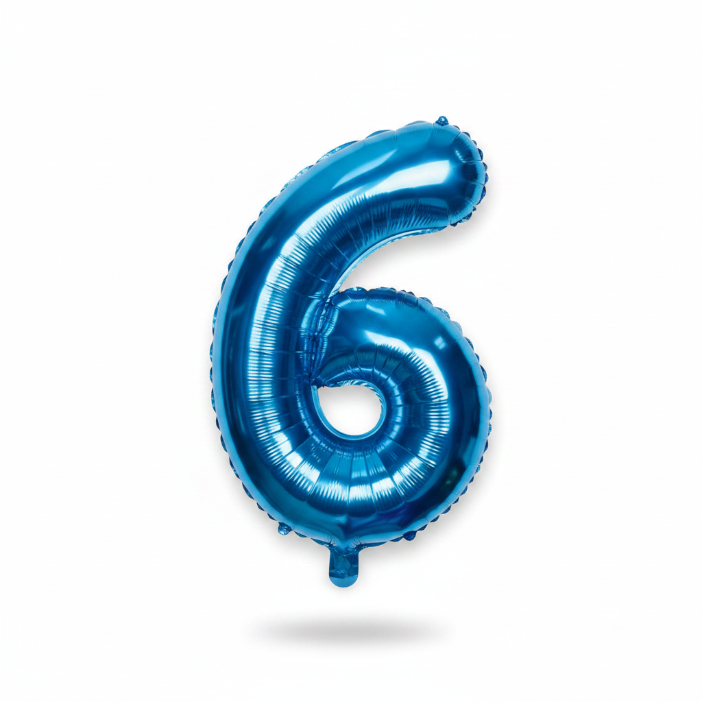 35" inch  Number Blue Foil Helium Balloons (35").  1 to 9