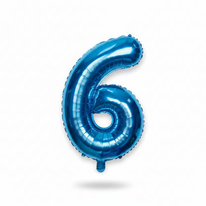 35" inch  Number Blue Foil Helium Balloons (35").  1 to 9
