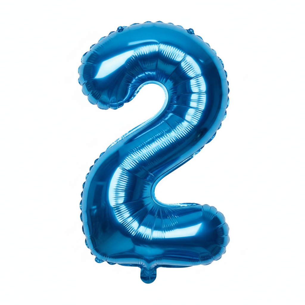 35" inch  Number Blue Foil Helium Balloons (35").  1 to 9