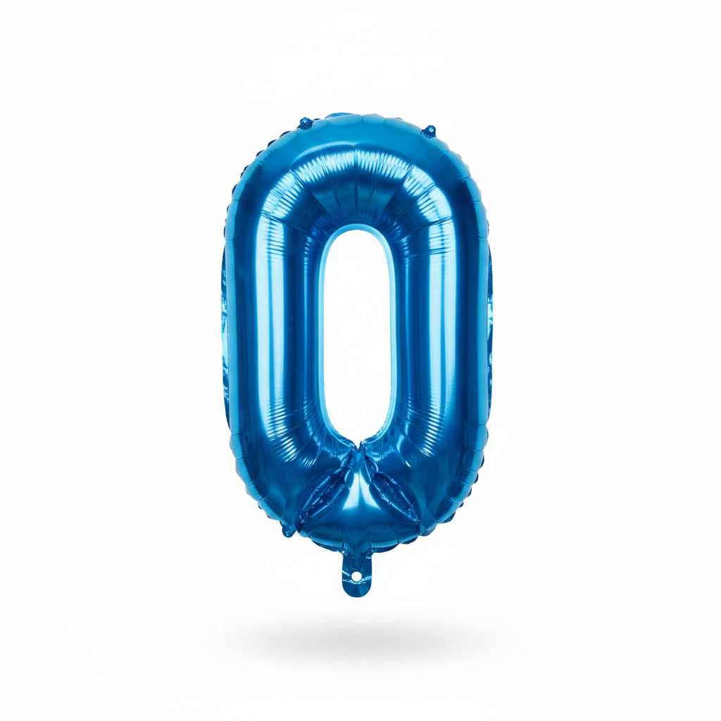 35" inch  Number Blue Foil Helium Balloons (35").  1 to 9