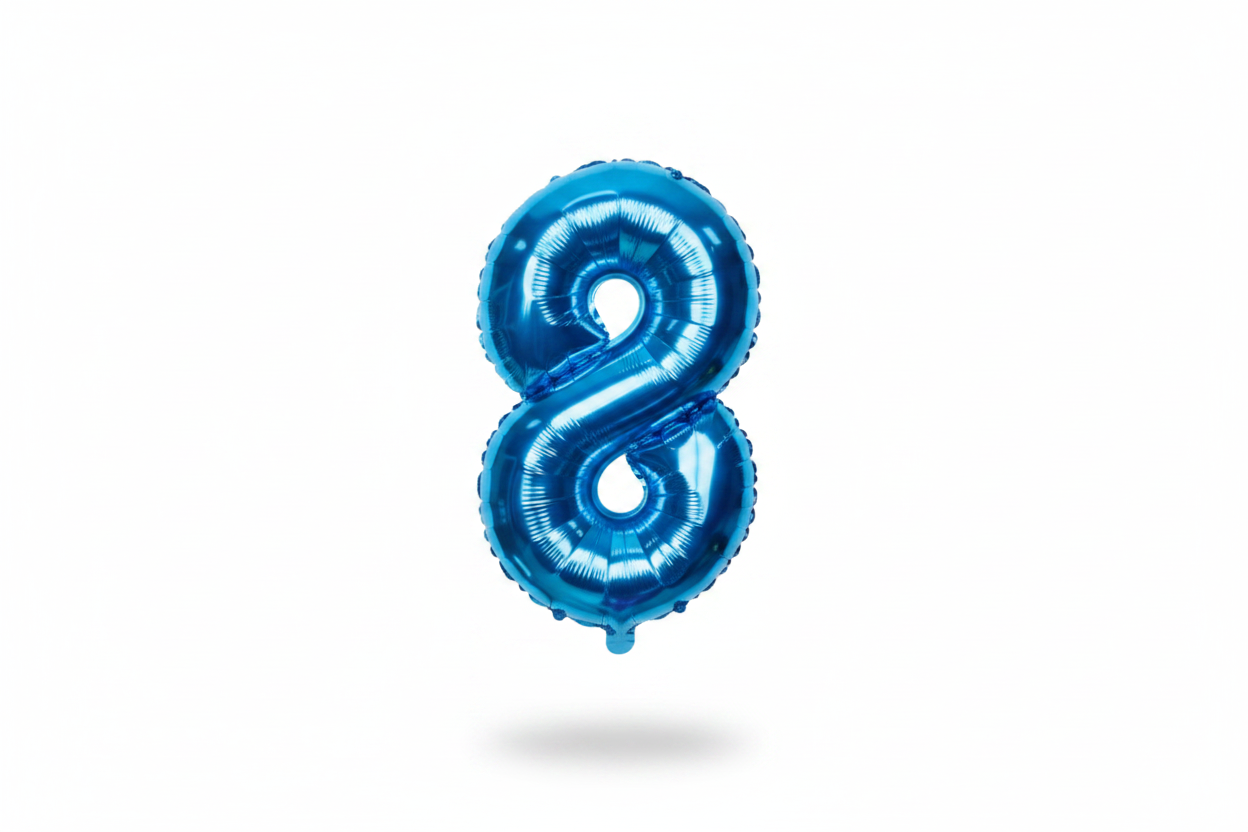 35" inch  Number Blue Foil Helium Balloons (35").  1 to 9