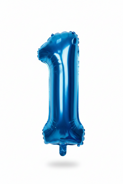 35" inch  Number Blue Foil Helium Balloons (35").  1 to 9