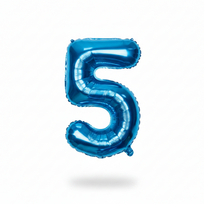 35" inch  Number Blue Foil Helium Balloons (35").  1 to 9