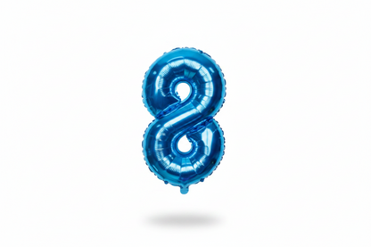 35" inch  Number Blue Foil Helium Balloons (35").  1 to 9