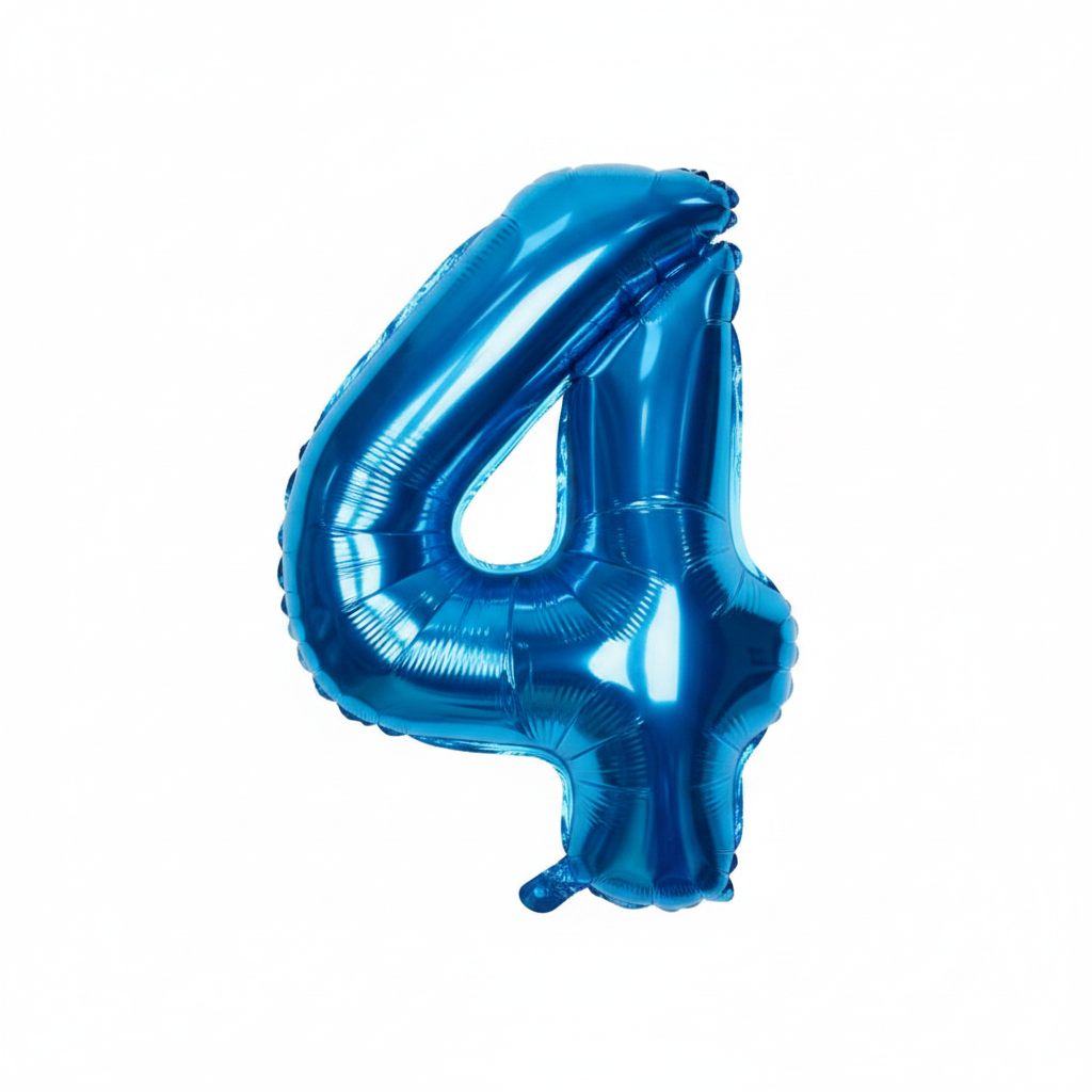 35" inch  Number Blue Foil Helium Balloons (35").  1 to 9