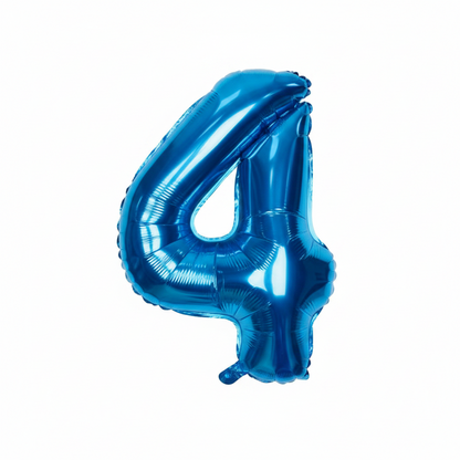 35" inch  Number Blue Foil Helium Balloons (35").  1 to 9