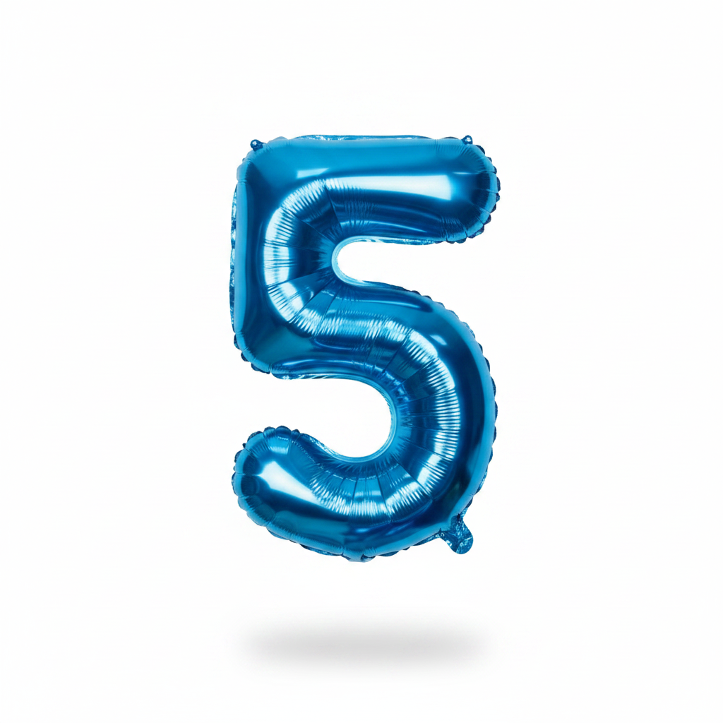 35" inch  Number Blue Foil Helium Balloons (35").  1 to 9