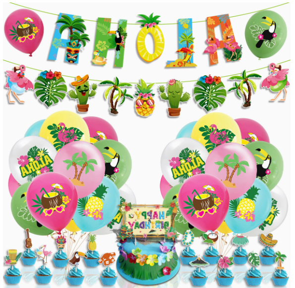 Aloha Party Decoration Package With Backdrop
