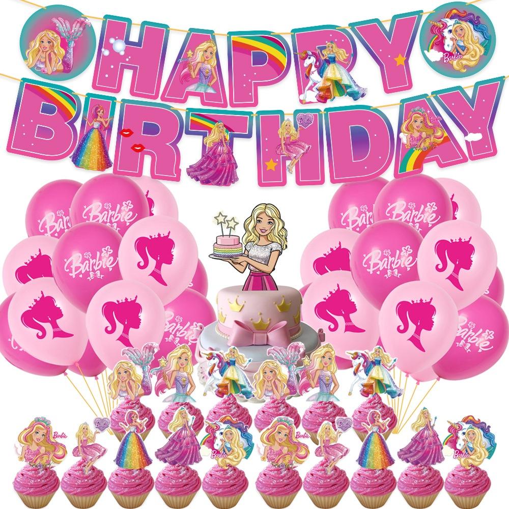 Barbie Party Decoration Package with Backdrop 
