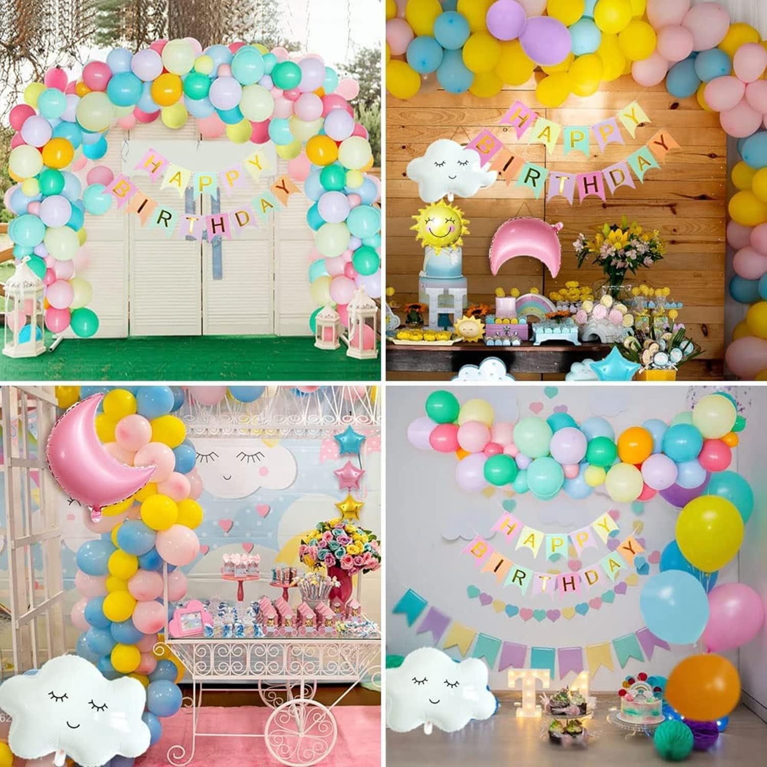 Moon Sun Rainbow Cloud Balloons Decorations Birthday Party Decorations Sky Theme