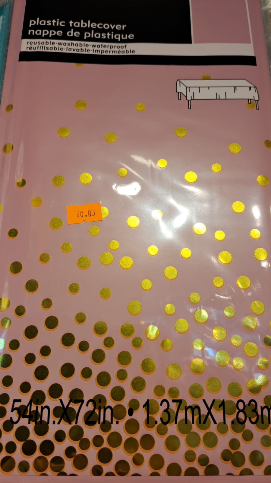 Tablecloth Metallic pink with gold dots - Preppy Kids (Grand Bazaar)