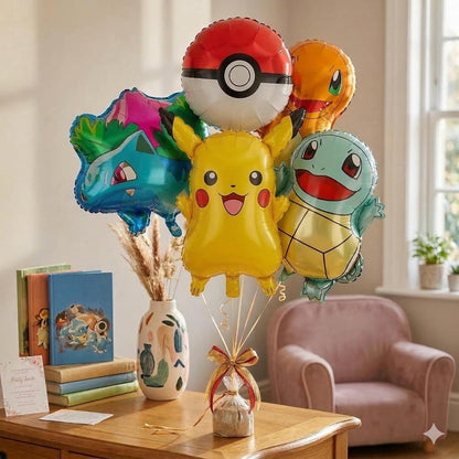 P0kemon Character 5PC Foil Balloon Set