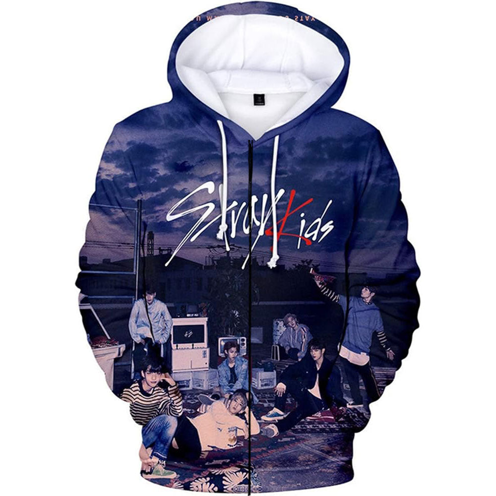 Stray Kids Purple Zipper Hoodie