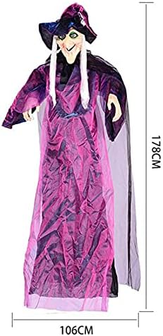 Purple Witch Animated with Halloween Hanging Life Decorations Prop Animated - Preppy Kids (Grand Bazaar)