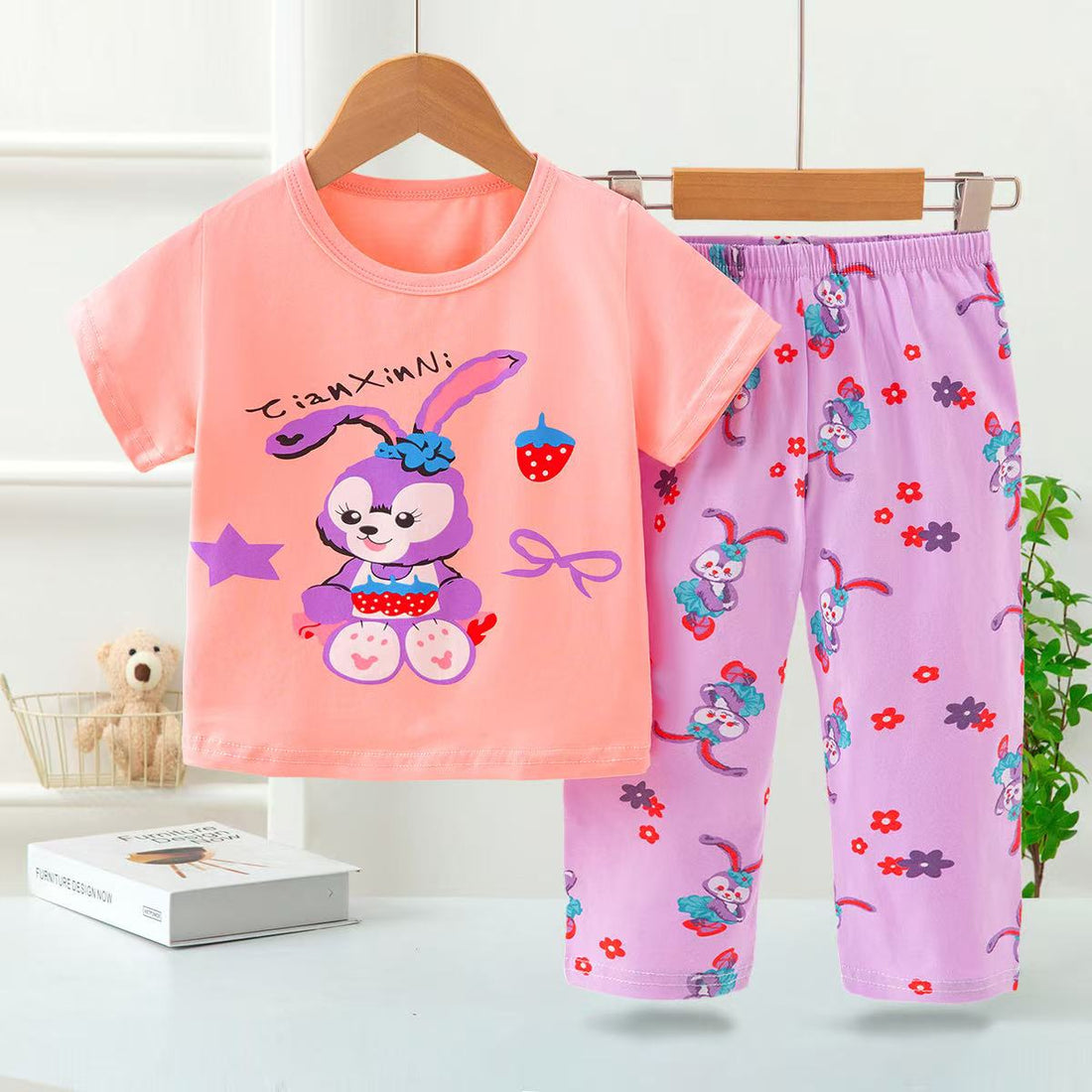 Purple Bunny Pyjama Set
