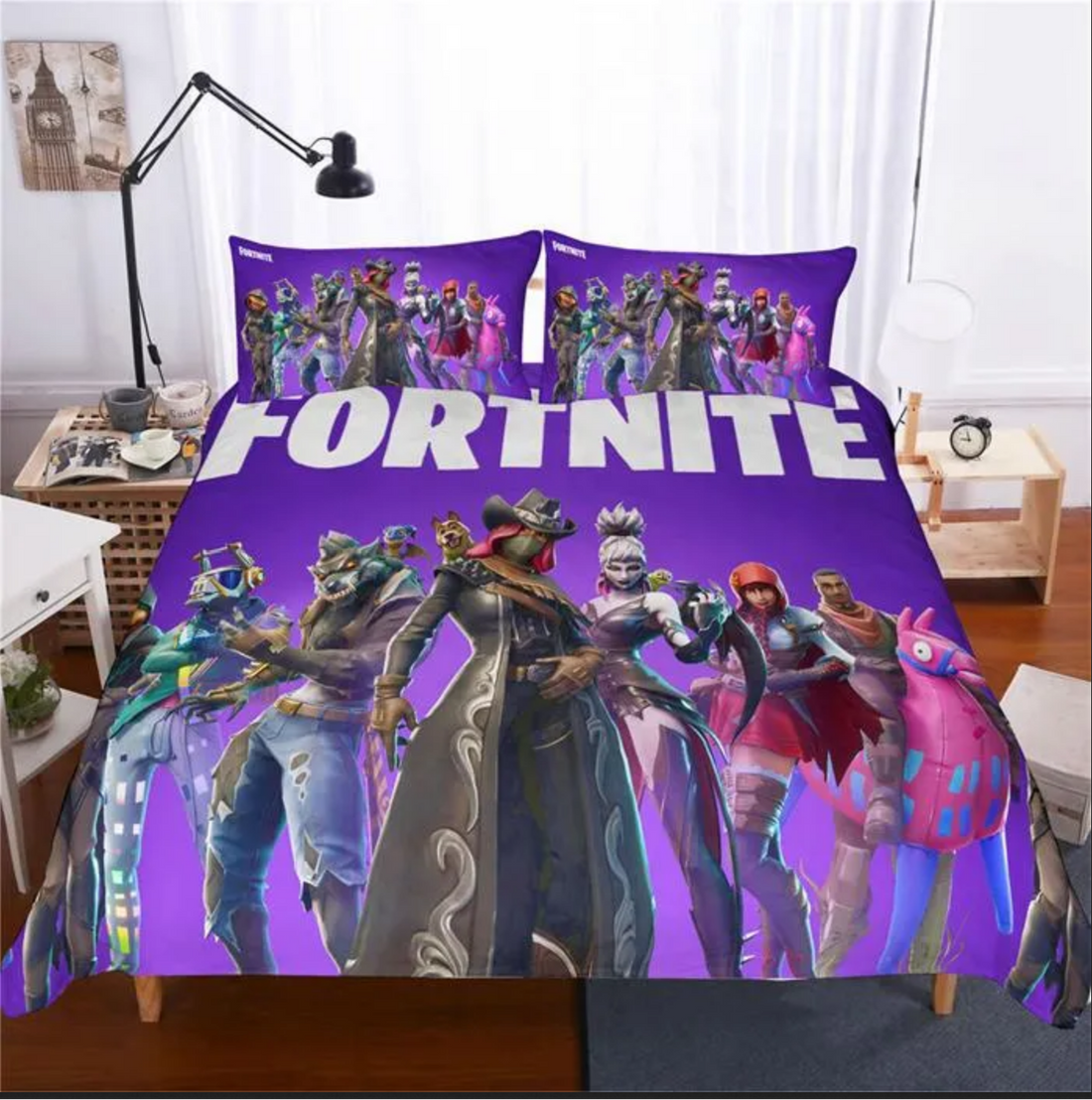 Fortnite  Crew 3pc Purple Comforter Set