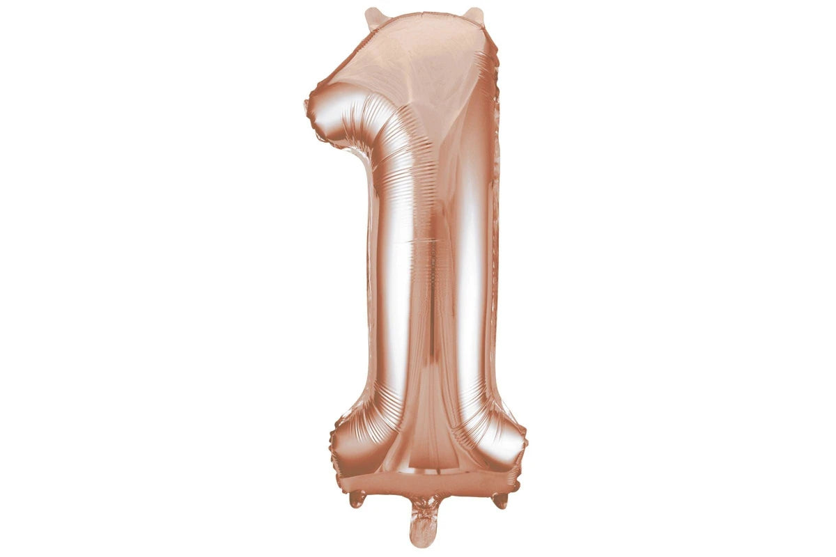 35" Number Rose Gold Foil Helium Balloons (35").  1 to 9