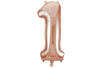 35" Number Rose Gold Foil Helium Balloons (35").  1 to 9