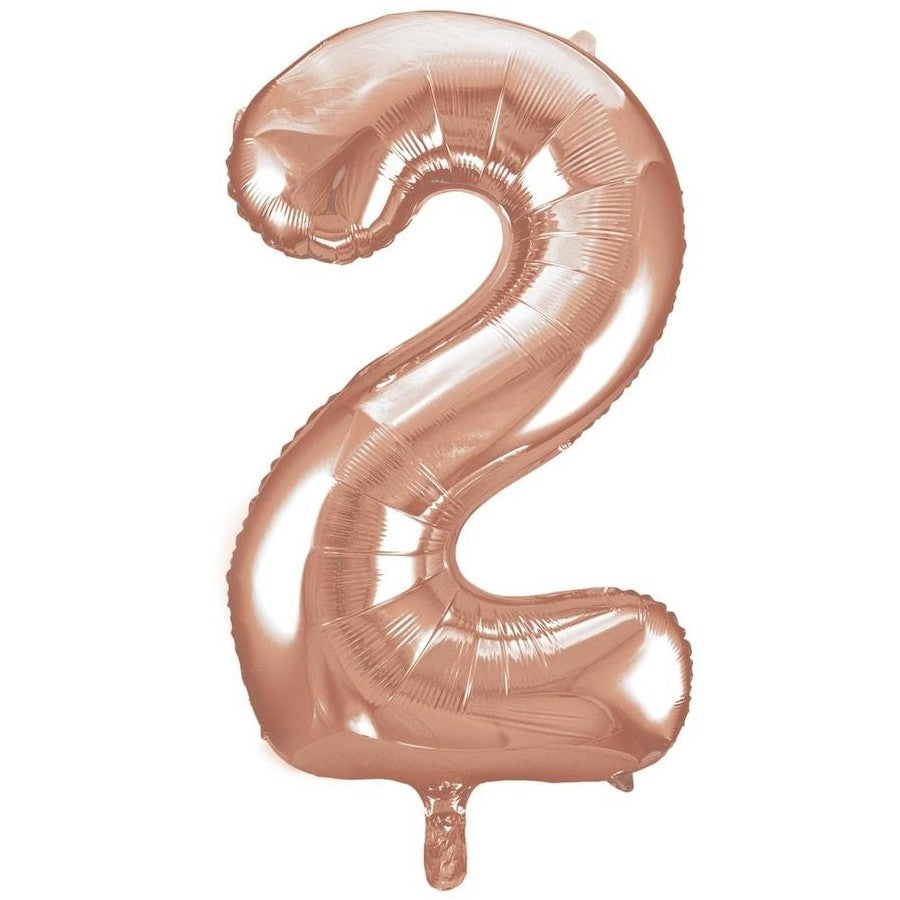 35" Number Rose Gold Foil Helium Balloons (35").  1 to 9