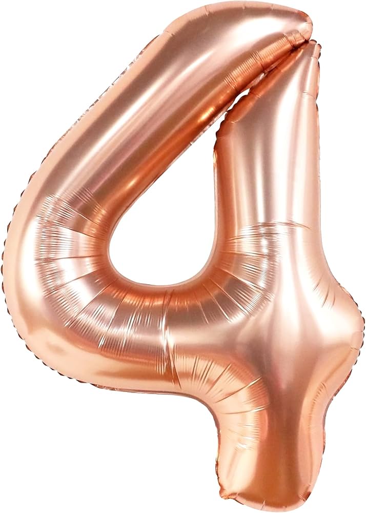 35" Number Rose Gold Foil Helium Balloons (35").  1 to 9