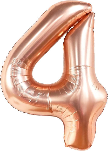 35" Number Rose Gold Foil Helium Balloons (35").  1 to 9