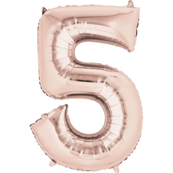 35" Number Rose Gold Foil Helium Balloons (35").  1 to 9
