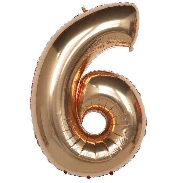 35" Number Rose Gold Foil Helium Balloons (35").  1 to 9