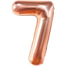 35" Number Rose Gold Foil Helium Balloons (35").  1 to 9