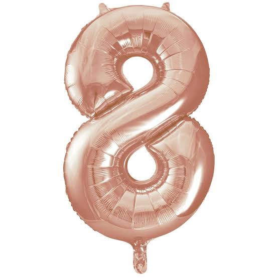 35" Number Rose Gold Foil Helium Balloons (35").  1 to 9