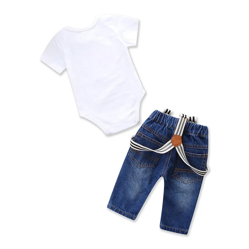 The Gentleman 1st Birthday one Boy outfit with romper suspender (2pc)