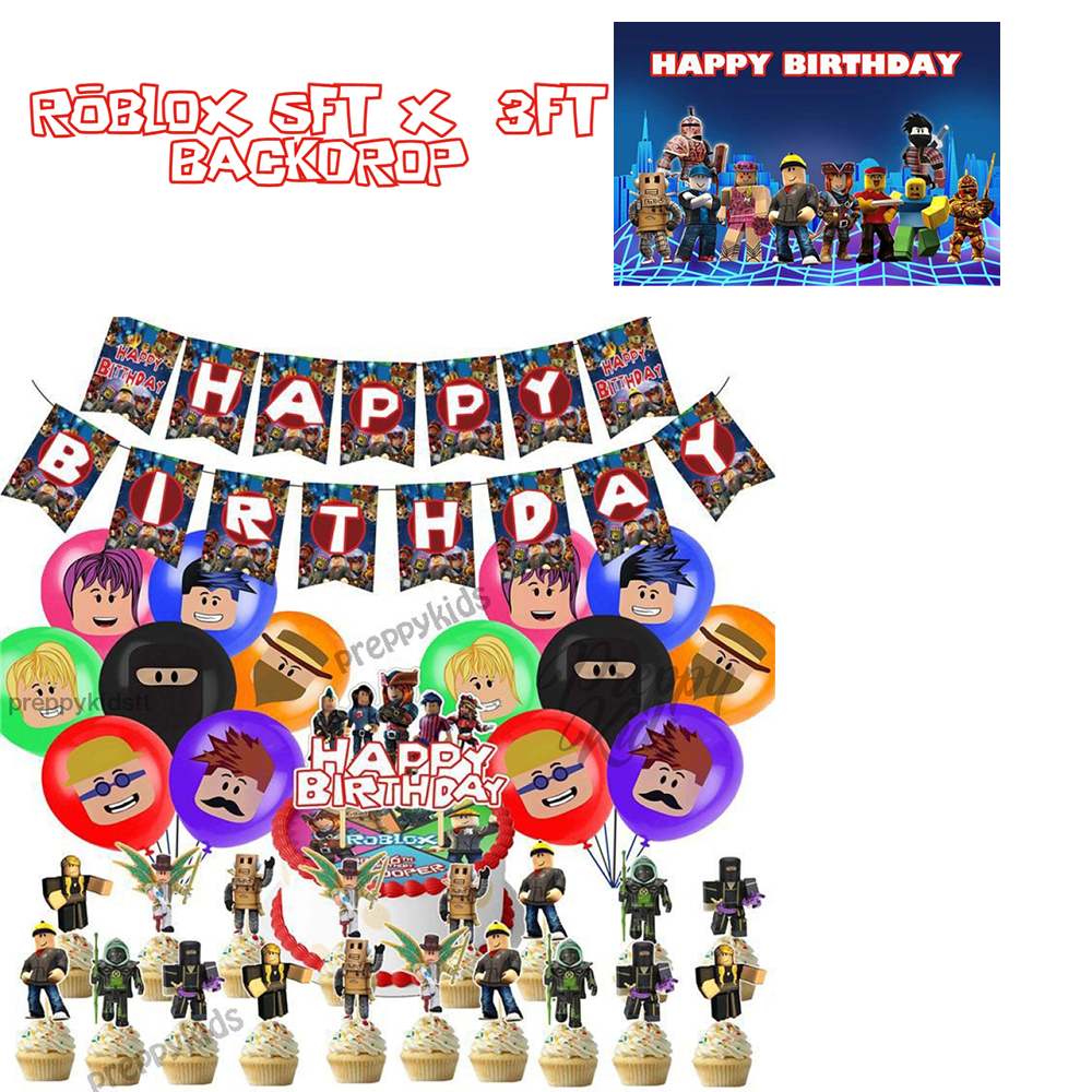 Roblox Party Decorations with backdrop (2nd edition package)