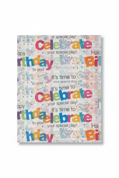 Rectangular birthday gift-wrapping paper