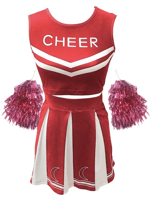 Red Cheerleader Halloween Cosplay Outfit