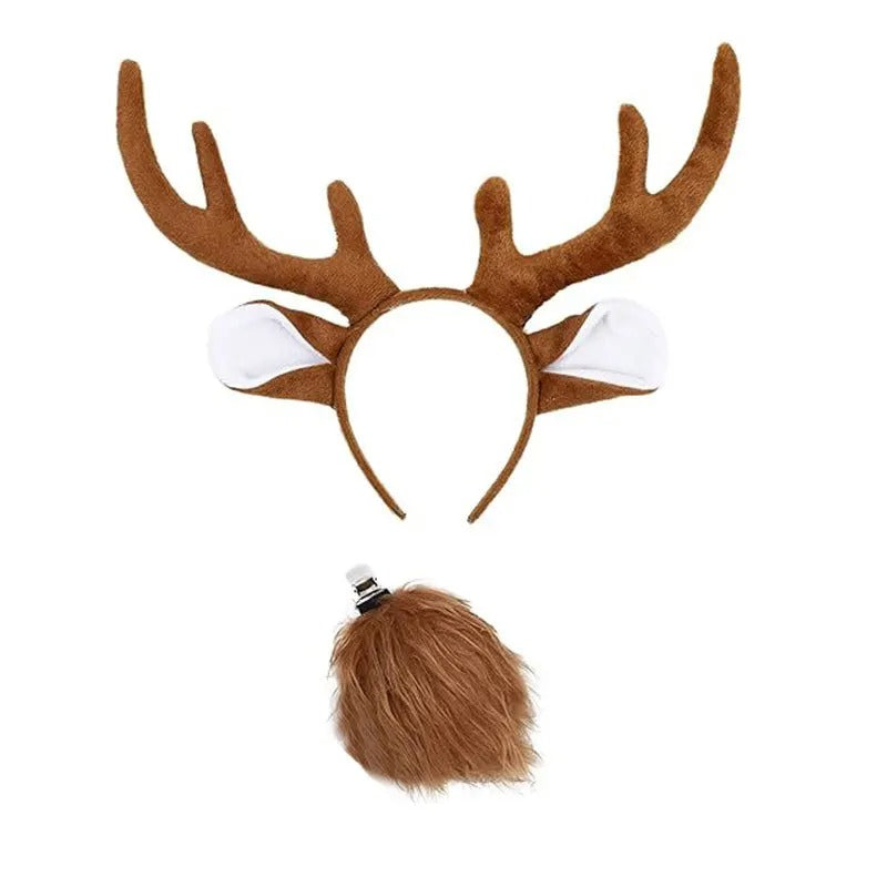 Animal Deer Kids Reindeer Costume cosplay outfit with headband Christmas