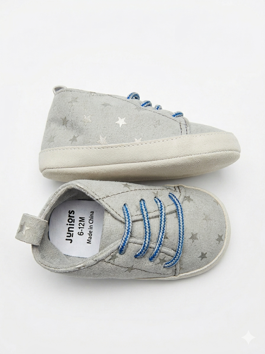 Juniors Grey stars baby shoes