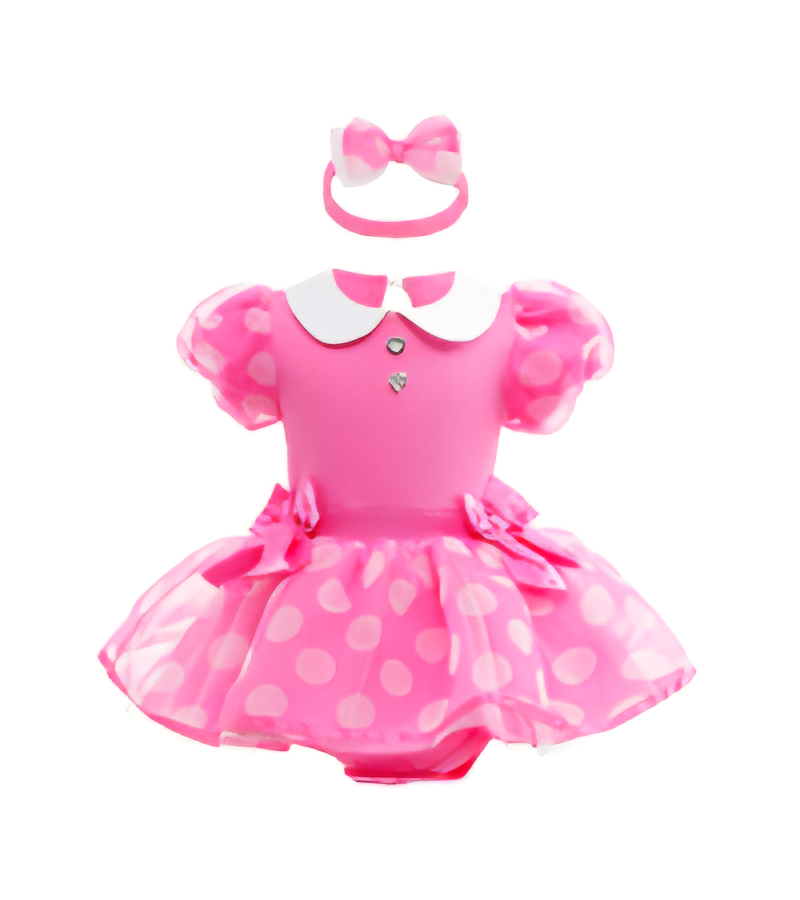 Pink Polka Dot Minnie Mouse Baby Dress/ Costume